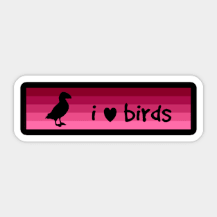 I love birds (pink) Sticker